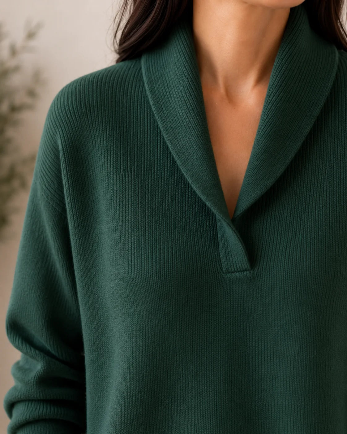 Roos | Luchtige V-hals trui, moeiteloos verzorgd