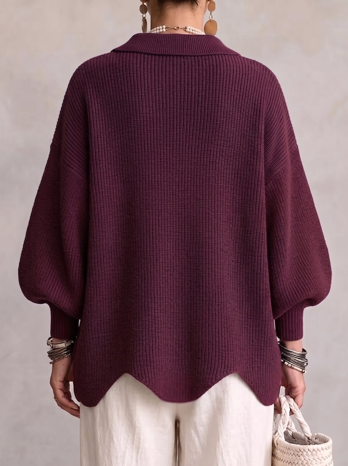 Isabelle | Oversized Vest met Grote Metalen Knopen