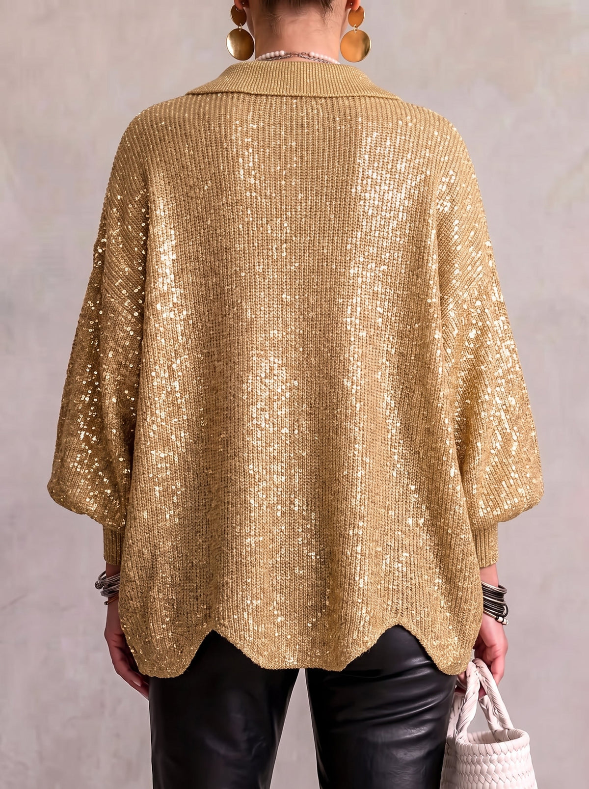 Isabelle | Oversized Vest met Grote Metalen Knopen