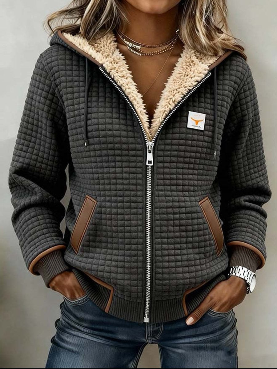 Silvana™ | Sherpa-Voering Gevoerde Rits-Hoodie Jas